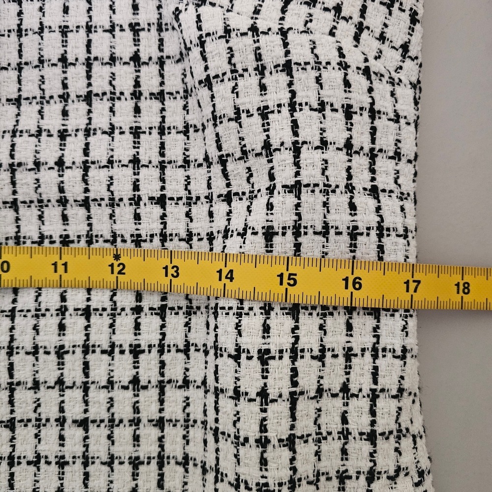 J.Crew Tweed Shift Dress 4 White Black Button Front Plaid Office Mod Preppy Twee - Picture 6 of 8